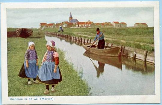 Netherlands - Marken, Children along the Canal