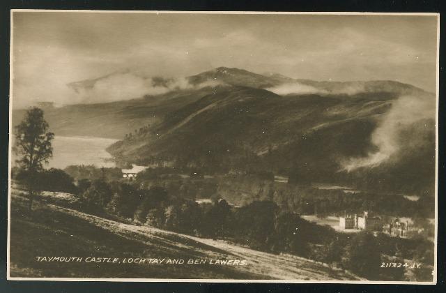 RPPC Taymouth Castle Loch Tay Valentine's RP Scotland