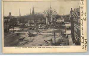 Keene NH Trolley Street Scene c1910 Postcard