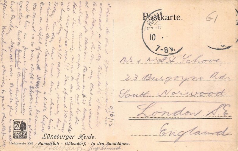 A740 Germany 1912 Lueneburger Heide vintage postcard