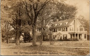 Vtg Salisbury Connecticut CT Congregational Parsonage RPPC 1920s Postcard