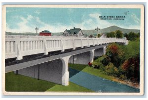 1921 Bear Creek Bridge Houses Scene Medford Oregon OR Posted Vintage Postcard