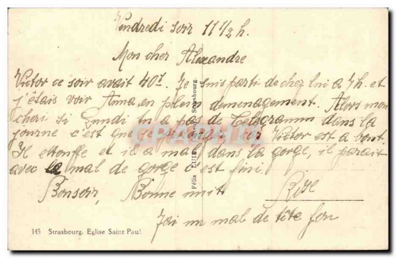 Postcard Old St. Paul Church in Strasbourg