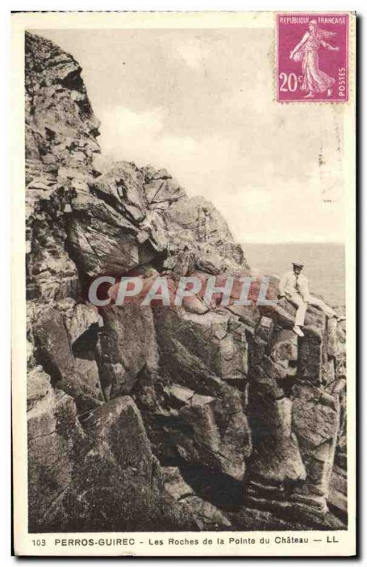 Old Postcard Perros Guirec Les Roches Pointe du Chateau