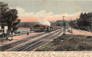 H73/ Weire New Hampshire Postcard c1910 Railroad Depot Locomotive 28