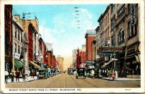 Wilmington, Del  - Market St 5TH STREET - STREET SCENE - VINTAGE - POSTCARD