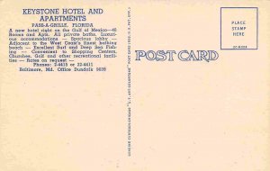 Keystone Hotel Apartments Pass-A-Grille Florida linen postcard