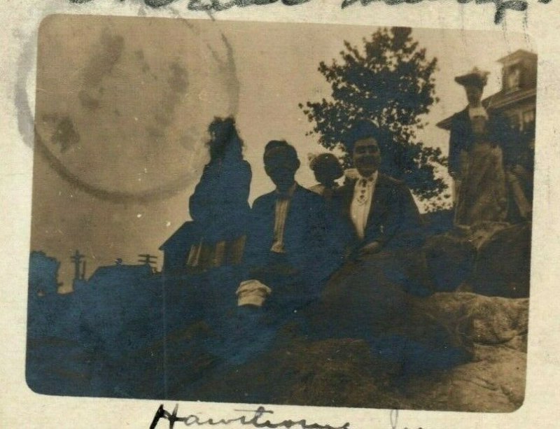 1904 Family Selfie Gloucester Massachusetts MA Antique RPPC Photo Postcard