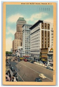1949 Broad and Market Streets Newark New Jersey NJ Vintage Posted Postcard 