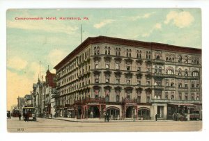 PA - Harrisburg. Commonwealth Hotel & Street Scene ca 1913