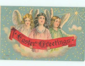 Pre-Linen Easter BEAUTIFUL ANGELS HOLDING MESSAGE AB4053