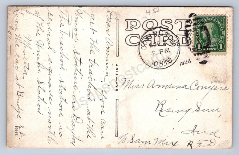 K2/ Covington Ohio Postcard c1910 Greenville Falls Mill Building  360