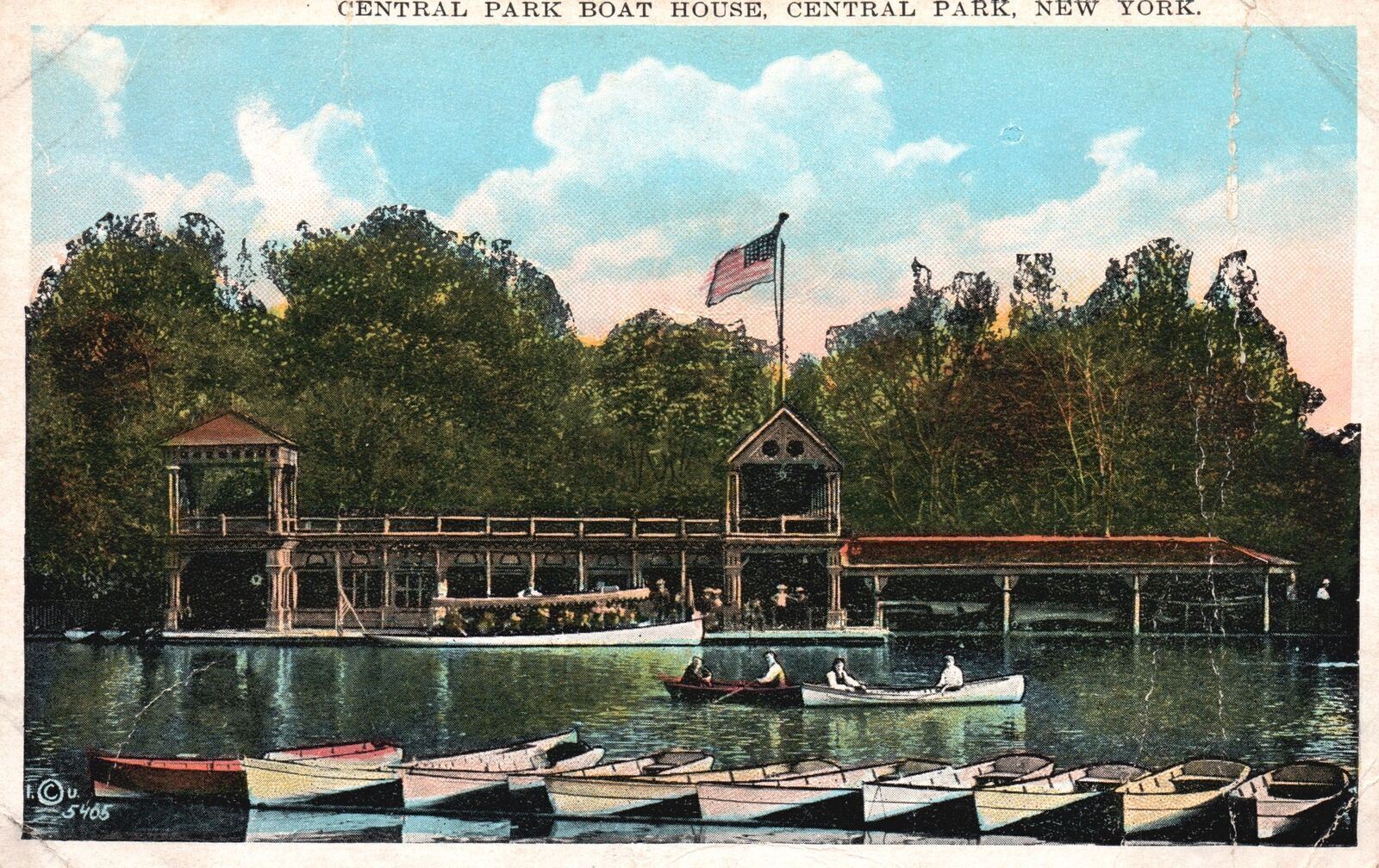 Vintage Postcard Central Park Boat House Tourist Destination Attraction ...