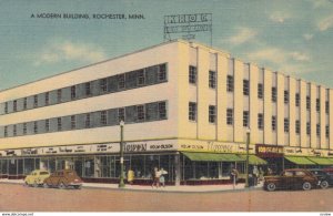 ROCHESTER, Minnesota, 1948; A Modern Building with Multiple Store Fronts