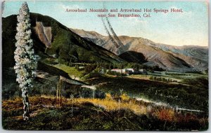 1909 Arrowhead Mountain Hot Springs Hotel Near San Bernardino CA Posted Postcard