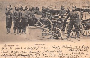 Constantinople Turkey Firemen Firetruck Wagon Water Pump Postcard AA72102