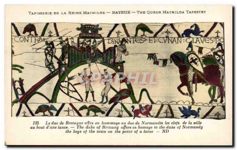 Postcard Old Bayeux Tapestry of Queen Matilda The Duke of Brittany offers a t...