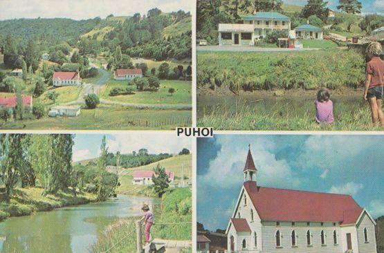 Puhoi Bohemian Village from Staab Prague Church Natives New Zealand Postcard