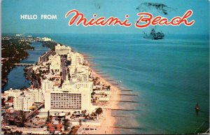Florida Miami Beach Hello Aerial View 1970