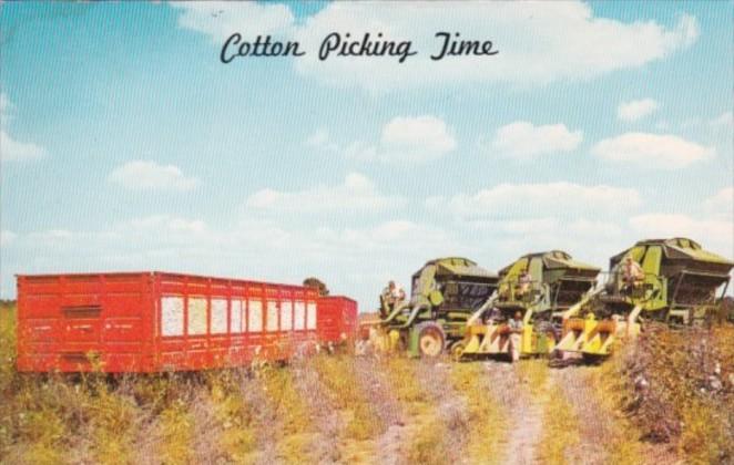 Cotton Picking Time Modern Cotton Pickers