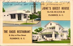 Linen PC Jone's Guest House The Oasis Restaurant Florence South Carolina~139187