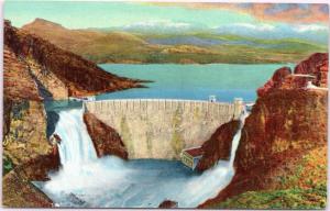 postcard AZ - Roosevelt Dam and Lake