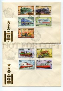 492577 MONGOLIA 1979 International exhibition locomotives trains railway SET FDC