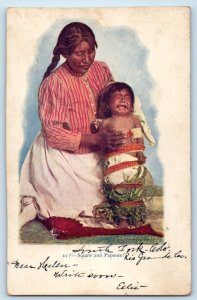 1905 Squaw And Papoose Native American Reading Pennsylvania PA Antique Postcard