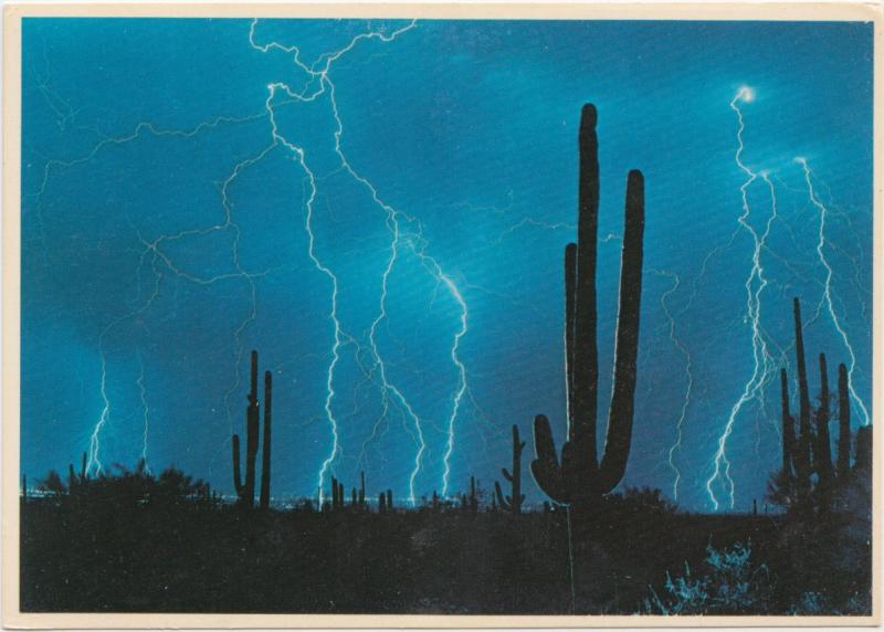 Lightning over ARIZONA, unused Postcard