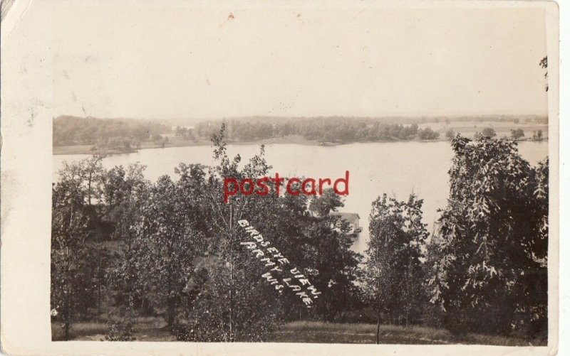 1912? ARMY LAKE WI Birds Eye View, RPPC, mailed to Mrs Louis Fruelich