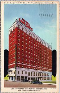 Sam Davis Hotel - Nashville - posted 1949, stamped missent to Indianapolis