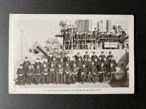 Mint RPPC Ship Postcard The Admiral and Officers of HMS King Edward VII