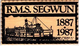 RMS Segwun 1887-1987 Steamship, Gravenhurst, Ontario, Wooden Postcard
