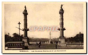 Old Postcard Bordeaux Rostral Columns And Inconjunctions