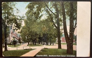 Vintage Postcard 1909 Boulevard Park & First Street, Dayton, Ohio (OH)