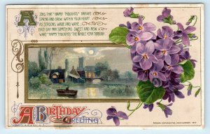 Embossed Winsch BIRTHDAY Greeting~ 1912 ~  A BIRTHDAY GREETING Postcard