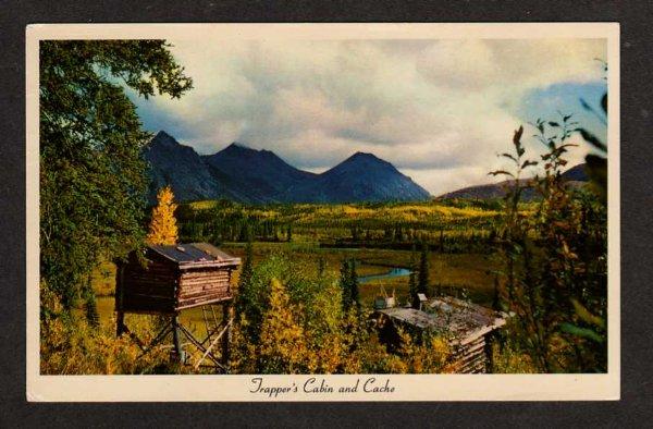 AK Trapper's Cabin & Little TOK River ALASKA Postcard