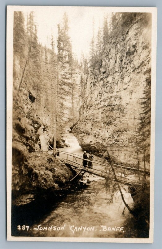 CANADA BANFF JOHNSON CANYON VINTAGE REAL PHOTO POSTCARD RPPC