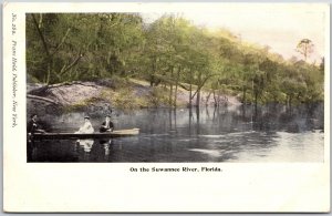 On The Suwanee River Florida FL Boating Attraction Evergreen Antique Postcard