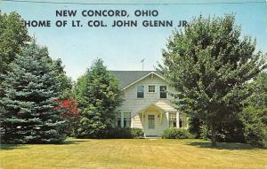 NEW CONCORD, OH Ohio    HOME of ASTRONAUT LT COL JOHN GLENN JR   Chrome Postcard