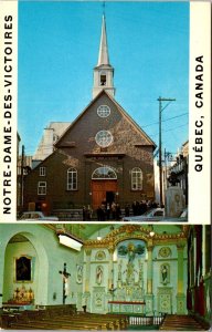 VINTAGE POSTCARD THE CHURCH OF NOTRE DAMES OF VICTORIES AT QUEBEC CITY