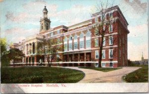 Postcard VA Norfolk - St. Vincent's Hospital