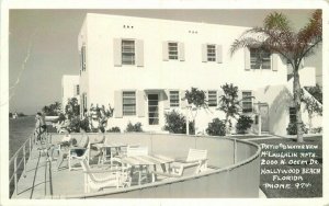 Hollywood Beach Florida McLaughlin Apartments 1940s RPPC Photo Postcard 6735