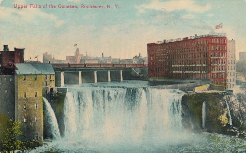 Upper Falls of the Genesee - Rochester NY New York - Nice Signage - pm 1910 - DB