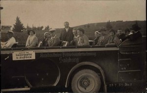 Tourist Bus Salzburg Austria Gaisbergspitze u Zuruck Real Photo Postcard