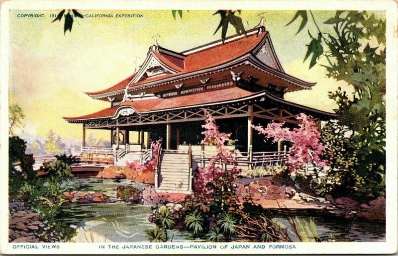 Japenese Gardens Pavilion Japen Formosa California Exposition WB Postcard Poole 