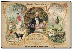 Postcard Old Poet and novelist Andr? Theuriet Nice Flower La Chevre Wagtail T...
