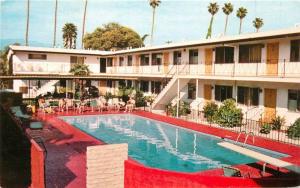 Belmar Motel Apartments Swimming Pool 1950s Moline roadside postcard 8006