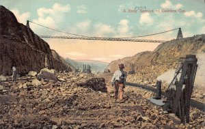 A BUSY SECTION OF CULBERA CUT PANAMA CANAL ZONE POSTCARD (c. 1910)