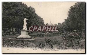 Old Postcard Agen The esplanade of gravel